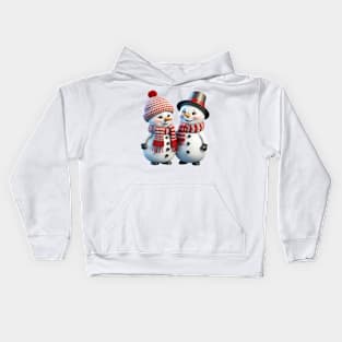 3D Snowmen #5 Kids Hoodie